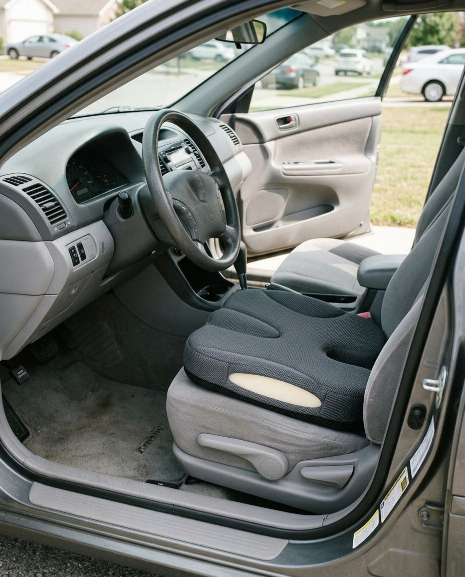 The Holdform cushion on a car driver seat